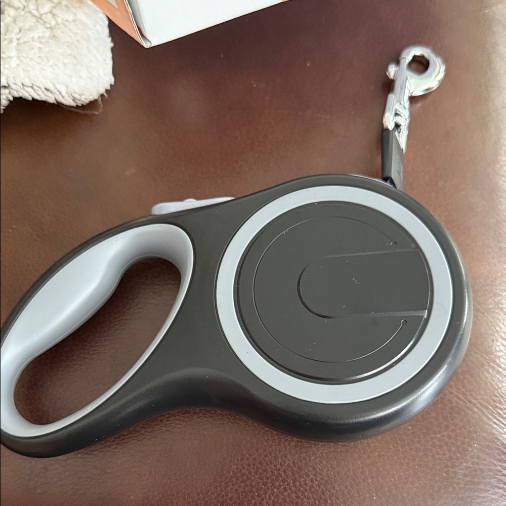 Black and Gray Retractable Dog Leash